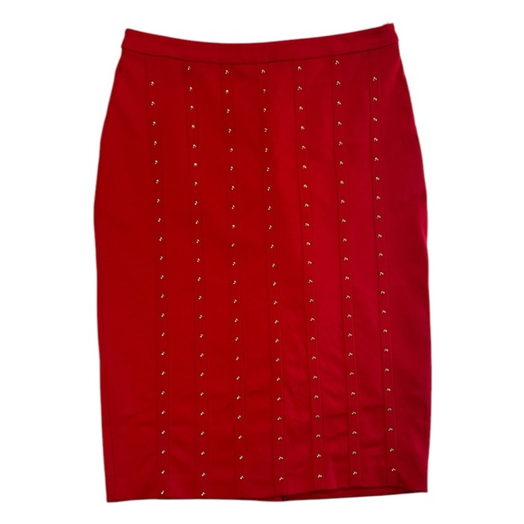 Calvin Klein Women's Heatfix Gold Studded Ponte Knit Pencil Skirt Size 2 - Picture 2 of 7